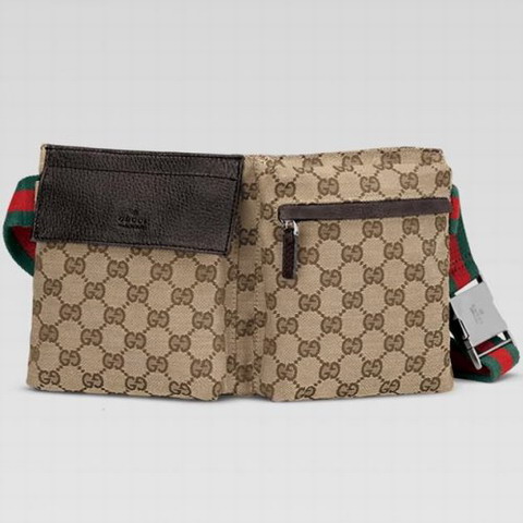 Gucci Outlet Belt Bag 28566R in beige / ebano