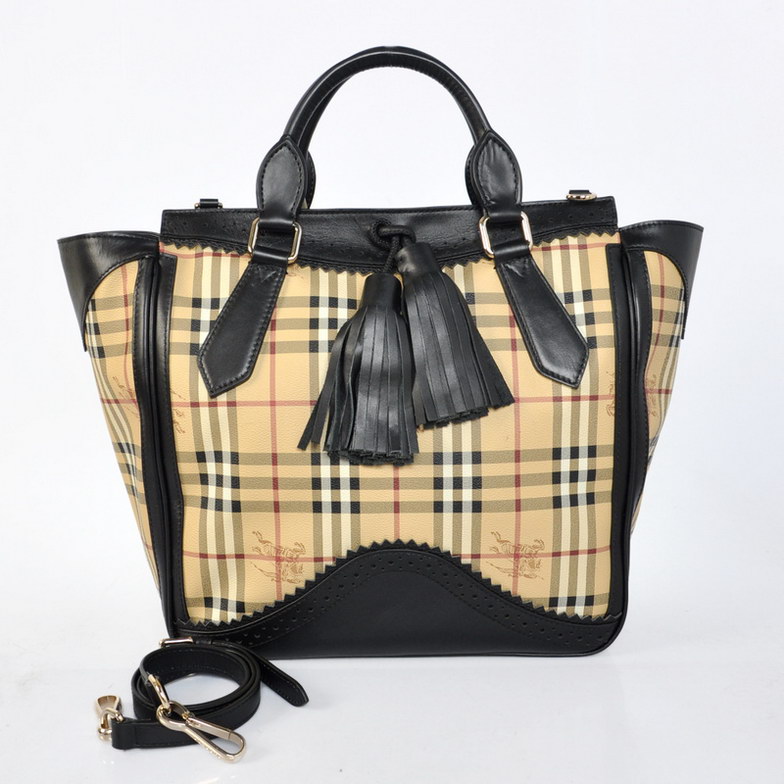 Burberry Outlet Burberry Donna Fashion Borse in Beige e nero GR1