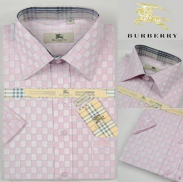 Burberry Outlet Burberry Uomo Controllato a manica lunga rosa Burberry_015