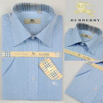 Burberry Outlet Burberry Uomo Controllato Maglie a manica lunga Blu Burberry_041