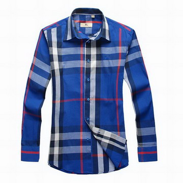 Burberry Outlet Burberry Uomo Controllato Maglie a manica lunga Blu Burberry_057