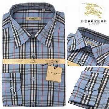 Burberry Outlet Burberry Uomo Controllato Maglie a manica lunga Blu Burberry_120