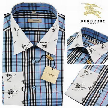 Burberry Outlet Burberry Uomo Controllato Maglie a manica lunga Blu Burberry_121