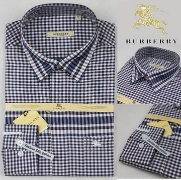 Burberry Outlet Burberry Uomo Controllato Maglie a manica lunga Blu scuro Burberry_068