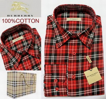 Burberry Outlet Burberry Uomo Controllato Maglie a manica lunga Rosso Burberry_063