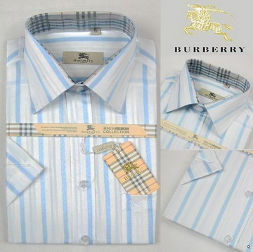 Burberry Outlet Burberry Uomo Maglie a manica lunga a righe Burberry_019 White and Blue