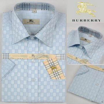 Burberry Outlet Burberry Uomo Controllato manica lunga T-shirt blu chiaro Burberry_014
