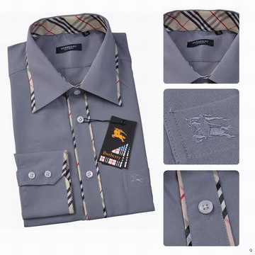 Classico Burberry Uomo Maglie a manica lunga grigio Burberry_081