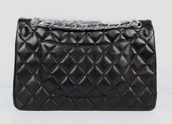 Chanel 2.55 Quilted Flap Handbag A1112 Black with Silver Hardware