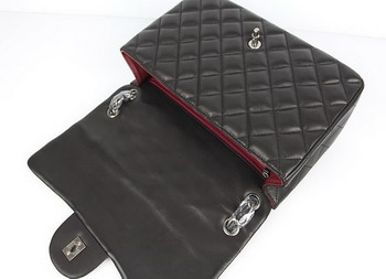 Chanel Jumbo Quilted Flap Bag A58600 Black with Silver Hardware