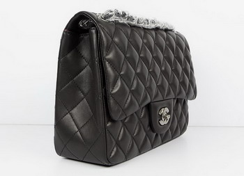 Chanel Jumbo Quilted Flap Bag A58600 Black with Silver Hardware