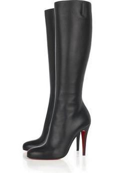 Christian Louboutin Black Leather Knee High Boots