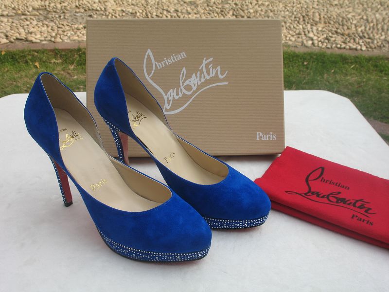 Christian Louboutin Eugenie Suede Blue Pumps