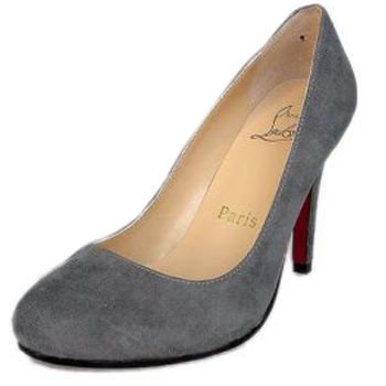 Christian Louboutin Metallic Gray Suede Pump