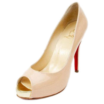 Christian Louboutin Pink Patent Leather Peep Pumps