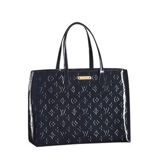 Louis Vuitton Pelle Monogram Vernis Wilshire MM Blu Infinito Borse M91439