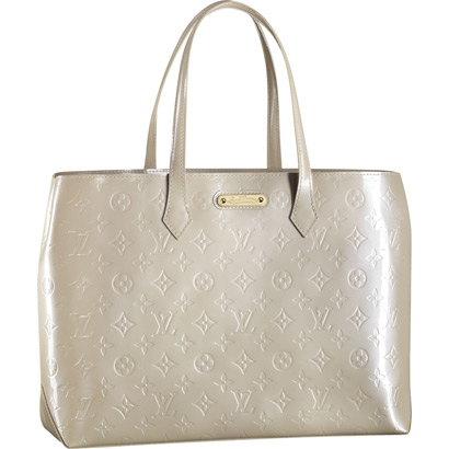 Louis Vuitton Pelle Monogram Vernis Wilshire MM Blanco Corailo Borse M91441