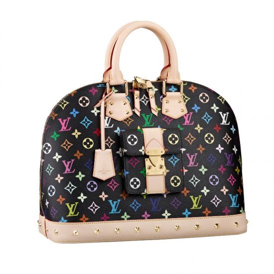 Louis Vuitton Tela Monogram Multicolore Alma MM Nero Borse M40442