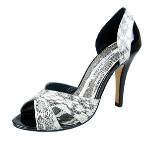 Manolo Blahnik Fashion Snake Sandals Black and white