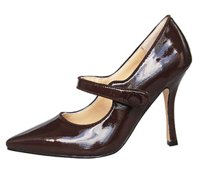 Manolo Blahnik Patent Leather Mary Jane-Dark Brown