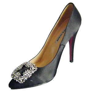 Manolo Blahnik Something Black Satin Pump