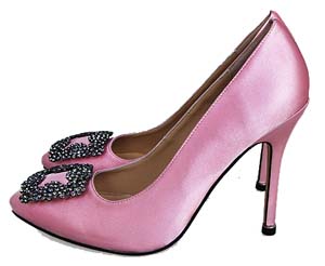 Manolo Blahnik Something Pink Satin Pump