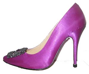 Manolo Blahnik Something Purple Satin Pump