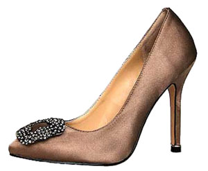 Manolo Blahnik Something Satin Pump brown