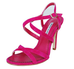 Manolo Blahnik ferret sandals fuchsia