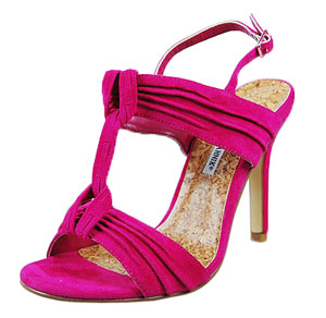 Manolo Blahnik knotted suede sandals fuchsia