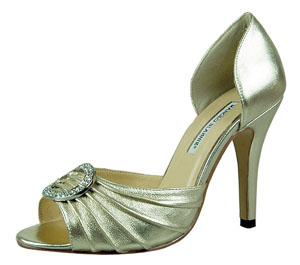 Manolo Blahnik metallic gold dOrsays shoes