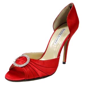 Manolo Blahnik metallic red dOrsays