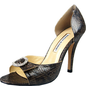 Manolo Blahnik snakeskin pumps brown