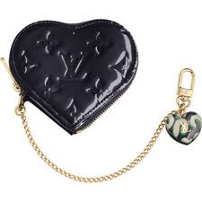 Louis Vuitton Pelle Monogram Vernis Coeur Coin Purse Blu Infinito Borse M91478