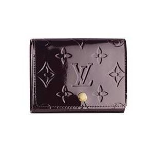 Louis Vuitton Pelle Monogram Vernis Porta Biglietti Da Visita Amaranto Borse M91409