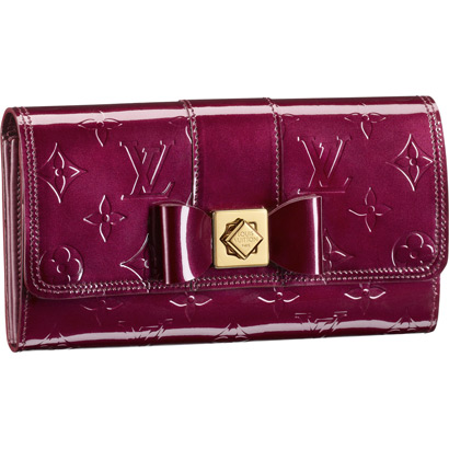 Louis Vuitton Pelle Monogram Vernis Portafoglio Sarah Noeud Rosso Fauviste Borse M91497