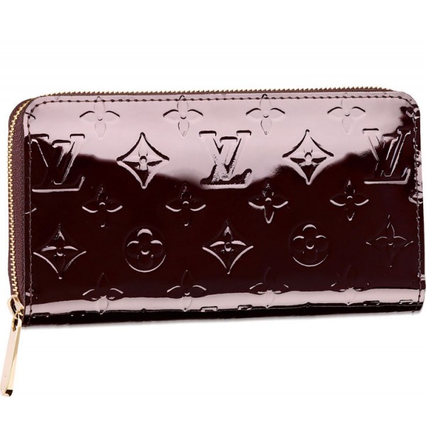 Louis Vuitton Pelle Monogram Vernis Portafoglio Zippy Amaranto Borse M93522