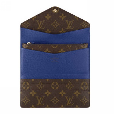 Louis Vuitton Tela Monogram Portafoglio Josephine Blu New Borse M60164