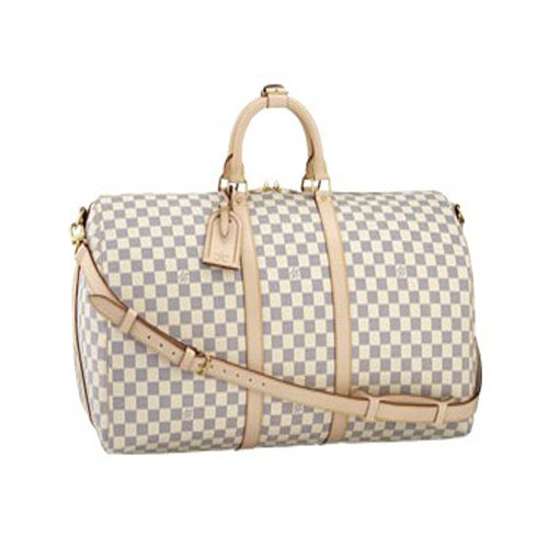 Louis Vuitton Tela Damier Azur Keepall 55 Con Tracolla Borse N41429