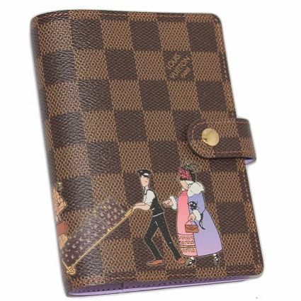 Louis Vuitton Tela Damier Copertina Per Agenda Con Anelli Piccoli Illustre Borse R21128