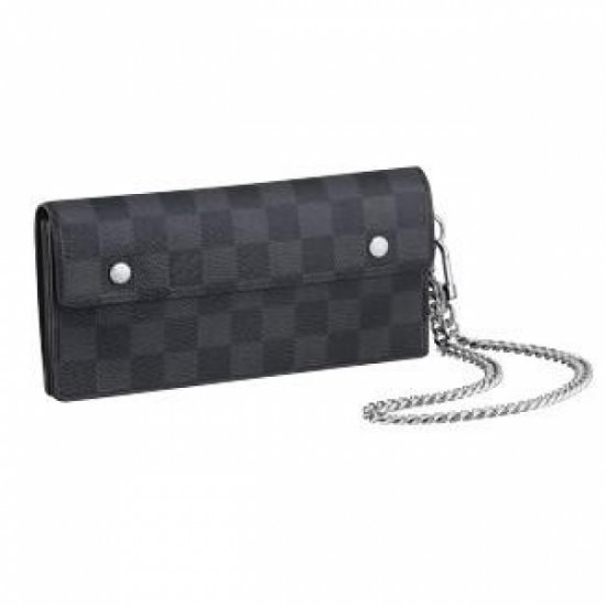 Louis Vuitton Tela Damier Graphite Portafoglio Accordeon Borse N60023 Uomo