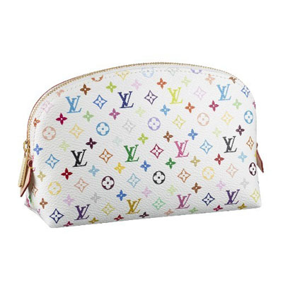 Louis Vuitton Tela Monogram Multicolore Pochette Cosmetique Blanco Borse M47354