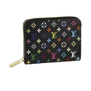 Louis Vuitton Tela Monogram Multicolore Portafoglio Zippy Coin Violette Borse M60268