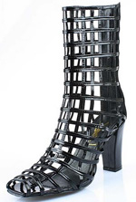 YSL Cage ankle high heel boot Black