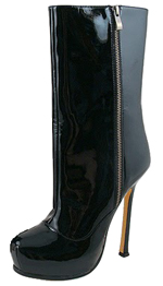 YSL Patent slide Fastener Boot black