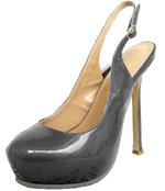 YSL Tribtoo Platform Slingback high heel Pumps Dark grey