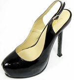 YSL Tribtoo Platform Slingback high heel Pumps black