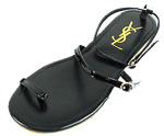 YSL flat strapy high heel sandals black