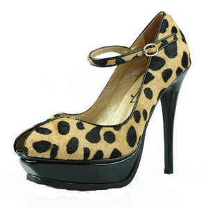 YSL leopard print platform high heel pumps