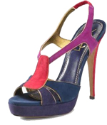 YSL suede Tribute platform high heel sandals navy